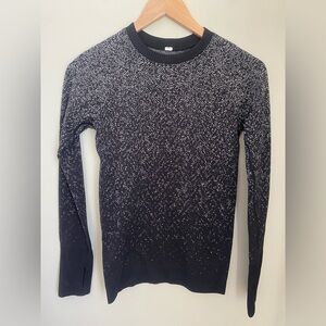 Lululemon Rest Less Pullover Herringbone Fade Black / White